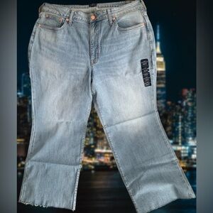 NEW Women’s J Crew Curvy Wide Leg Crop Jeans All Day Stretch Sz 32T Classic Look